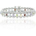 Sterling Silver Diamond Accent Multi-gemstone Bracelet