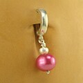 TummyToys Silver Hot Pink Pearl Navel Ring