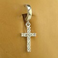 TummyToys Silver Cubic Zirconia Cross Navel Ring