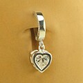 TummyToys Silver Cubic Zirconia Heart Navel Ring