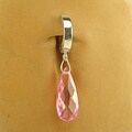 TummyToys Silver Pink Cubic Zirconia Navel Ring