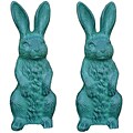 Cast Aluminum Garden Bunny Statues (Set of 2)