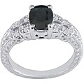 10k Gold Sapphire and 1/10ct TDW Diamond Ring
