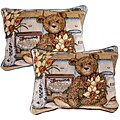 Teddy Bear Tapestry Pillows (Set of 2)