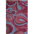 Tufted Swish Wine/ Blue Rug (5' x 8')