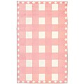 Checked Pink Wool Rug (5' x 8')