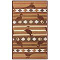 Hooked Fowl Stripe Wool Rug (5' x 8')