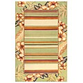 Tufted Stripe Hibiscus Green Wool Rug (3'6 x 5'6)