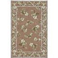 Hand-hooked Autumn Flowers Wool Rug (5'3 x 8'3)