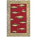 Hand-hooked Fresh Water Red Rug (5' x 8')
