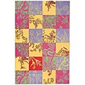 Hand-hooked Toile Quilt Wool Rug (5' x 8')