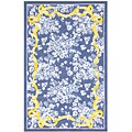Hand-hooked Le Bow Blue Rug (5'6 x 8'6)