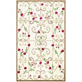 Floral Trellis Wool and Silk Hooked Rig Rug (5'3 x 8'3)
