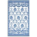 Micro-hooked Ornate Blue Wool Rug (5'3 x 8'3)