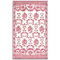 Micro-hooked Ornate Pink Wool Rug (5'3 x 8'3)
