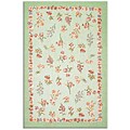Hooked Harmony White/ Green Wool Rug (5'6 x 8'6)