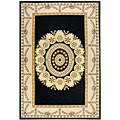 Tufted Montparnasse Black/ Tan Wool Rug (5'3 x 8'3)