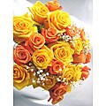 Bouquet of 24 Yellow and Orange Roses