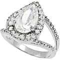 Sterling Silver Pear-cut Cubic Zirconia Ring