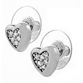 Sterling Silver CZ Pave Heart Earrings