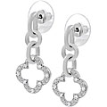Sterling Silver CZ Flower Cut-out Earrings