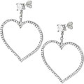 Sterling Silver CZ Heart Earrings