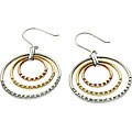 Sterling Silver CZ Tri-circle Earrings