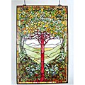 Tiffany-style Life Tree Stained Glass Window Panel