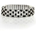 Clear and Black Rhinestone 4-row Bracelet
