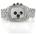 Silvertone Men's Rhinestone Faux Chronograph Watch