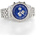 Rhinestone Blue Face Faux Chronograph Watch