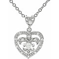 Sterling Silver Heart with Fleur de Lis Necklace