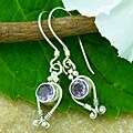 Sterling Silver Amethyst Dangle Earrings (Indonesia)