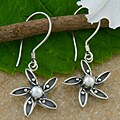 Sterling Silver Pearls Flower Earrings (Indonesia)