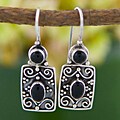 Sterling Silver Black Onyx Earrings (Indonesia)