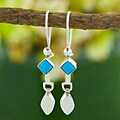 Silver Silver Turquoise Dangle Earrings (Indonesia)