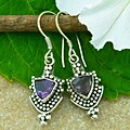 Sterling Silver Amethyst Dangle Earrings (Indonesia)