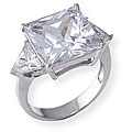 Simon Frank 14k White Gold Overlay CZ Ring