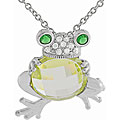Sterling Silver Cubic Zirconia Frog Necklace