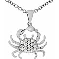 Sterling Silver Cubic Zirconia Crab Necklace