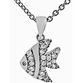 Sterling Silver CZ Tropical Fish Necklace