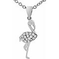 Sterling Silver Cubic Zirconia Flamingo Necklace