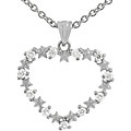Sterling Silver CZ Star and Heart Necklace