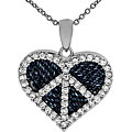 Sterling Silver CZ Peace Heart Necklace