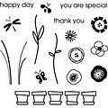Inkadinkado Lots O' Pots Clear Peg Stamp Set