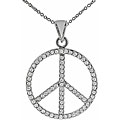 Sterling Silver Cubic Zirconia Peace Necklace