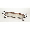 Large Banana Leaf Glass Tray on Stand