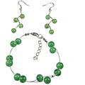 Tibetan-style Olivine Bracelet/ Earrings Set (China)