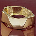 Goldtone Faceted Hinged Fashion Bracelet