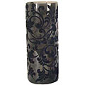Large Black Floral Velvet Vase